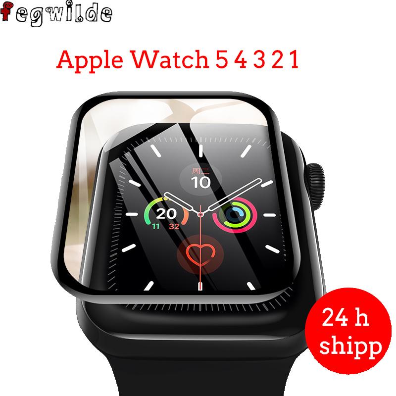 Мягкое стекло для Apple Watch series 8 7 45мм 41мм iWatch 6 4 3 se 44мм 40мм 42мм 38мм 9D HD Полная пленка Защитное стекло для экрана Apple watch