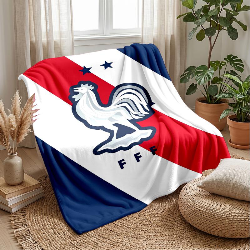 France national football team Theme blanket Soft Flannel Blanket Plush Throw Blanket Cozy Sofa Bed Blanket for Home Decor