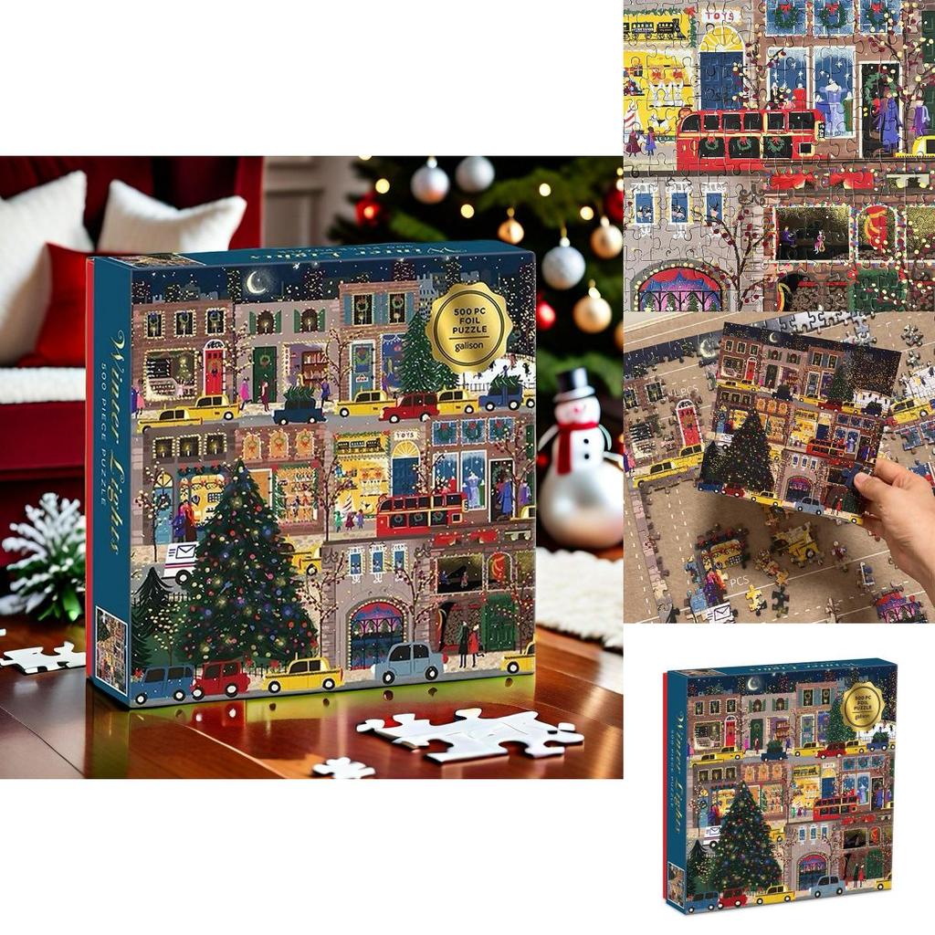 Winter Christmas Street Scene Pattern Puzzle Toy For Adults And Stress Relief
