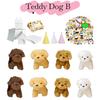 8-24Set Teddy Dogs DIY Adopt A Puppy Party Favors Mini Plush Puppy Stuffed Dogs with House and Stickers for Birthday Party Gifts