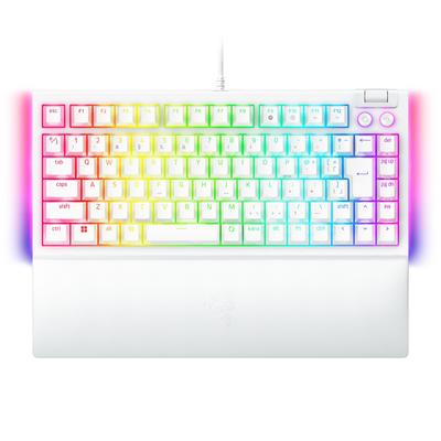 Механическая клавиатура Razer Razer BlackWidow V4 JP White Edition, позволяющая менять переключатели и настраивать желаемые ощущения от клавиш, Оранжевая