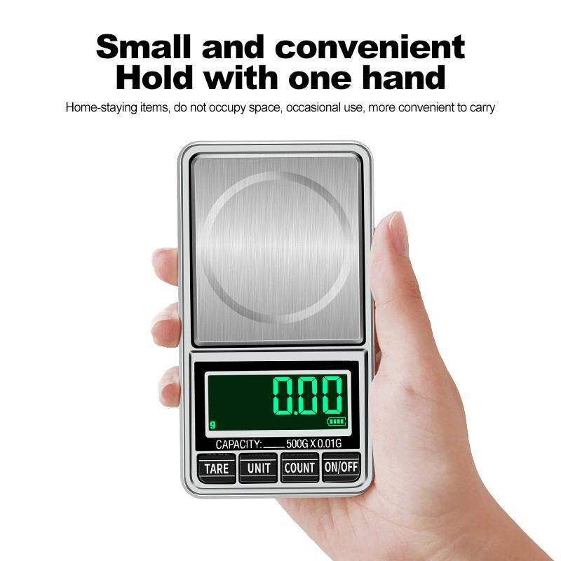 Portable Electronic Jewelry Scale 0.01g 100g/200g/300g/500g/1000g USB Plug-In Pocket Scales
