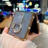 Блестящий бриллиантовый каркасный чехол из 2 предметов для телефона Samsung Galaxy Z Flip6 Flip5 Flip4 Flip3 Роскошный кожаный противоударный металлический чехол с жестким складным чехлом из ПК