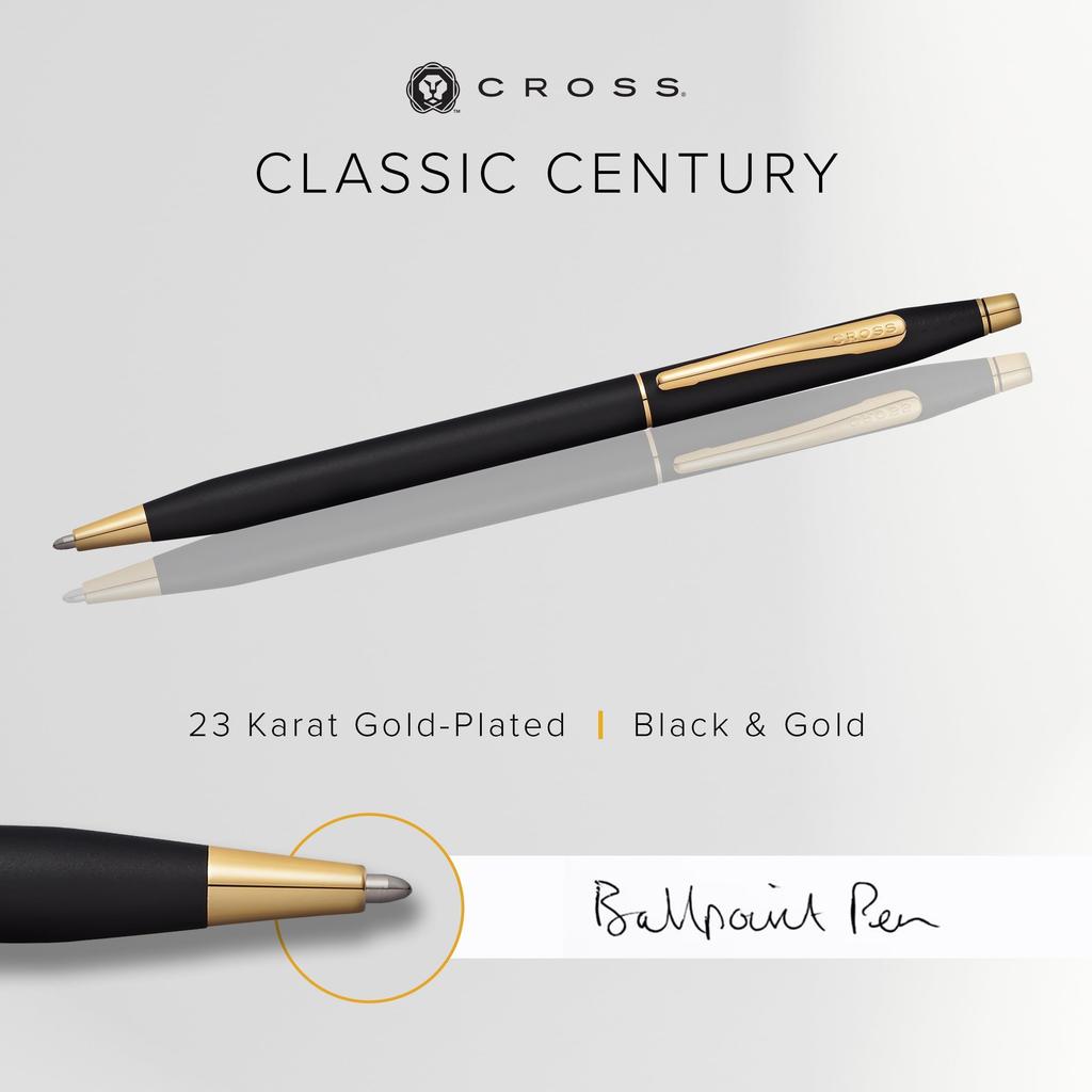 Cross Шариковая ручка Classic Century Classic Black в подарочной коробке премиум-класса Идеальный подарок на День или повышение, Перо, Отца