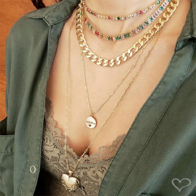 Металлическое ожерелье с кулоном-медальоном в форме сердца, регулируемая шейная цепочка, украшение