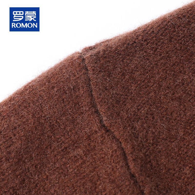 ROMON Мужской свитер из 100% чистой шерсти, утолщенный, с полувысоким воротником