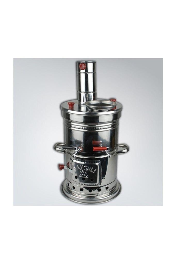 Stainless Steel Samovar Wood Burning Coal Stove Camping Kettle Tea Kettle & BBQ Multi Cooking