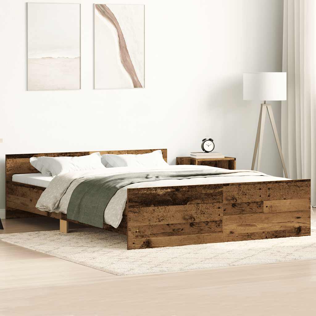 Bed Frame without Mattress Rustic Wood Look 120 x 200 cm Wooden Material