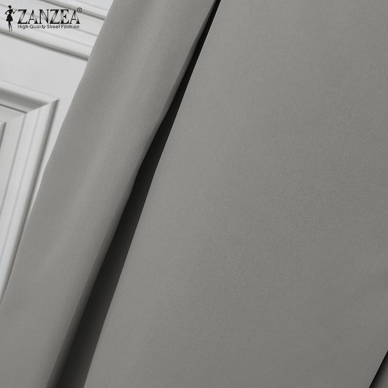 ZANZEA Women Elegant High Waist Casual Pleated Maxi Skirts Plus Size