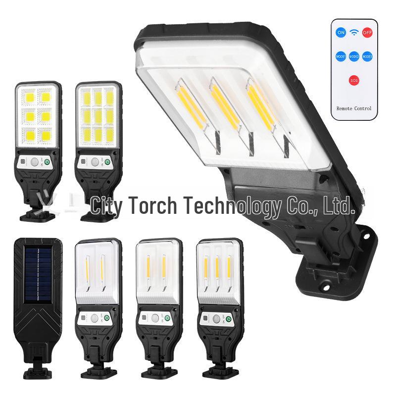 Светодиодный уличный фонарь с датчиком движения на солнечной батарее и пультом дистанционного управления, водонепроницаемый для уличного сада