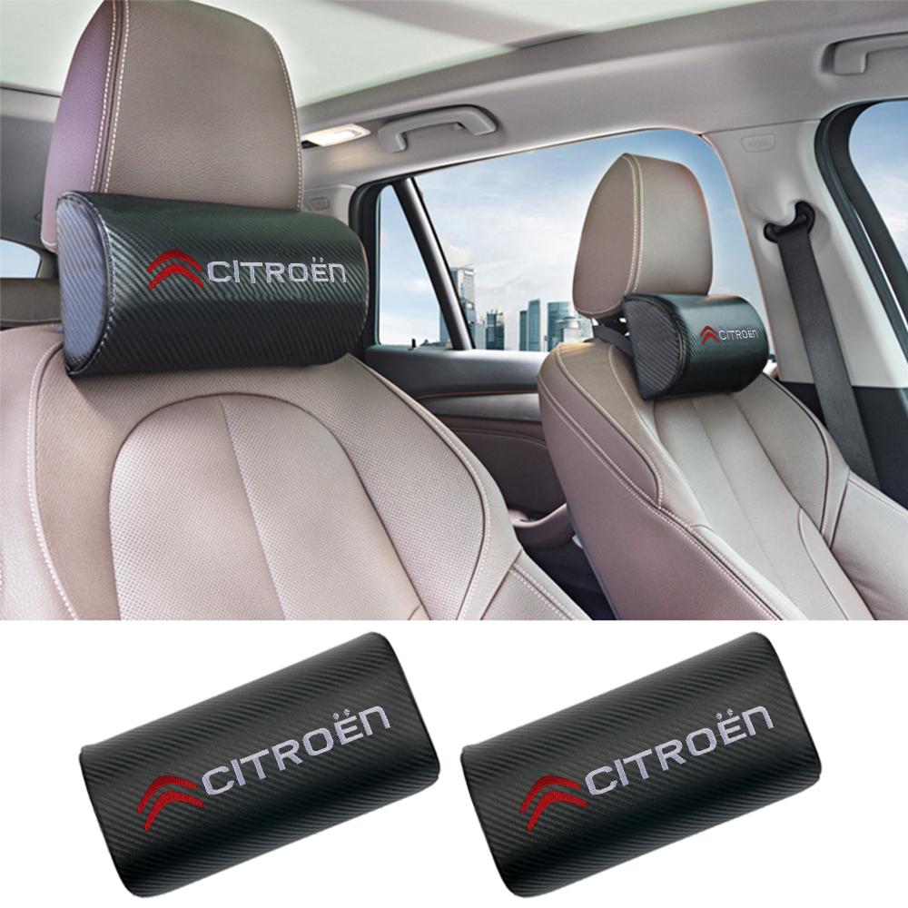 Car Seat Carbon Fiber Soft Headrest Neck Support Pillow Travel Rest Accessories For Citroen C1 C2 C3 C4 C4L VTS C-ELYSEE Celysee