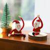 Santa Claus Yoga Glass Ornament Desktop Art Figurine Healthy Humorous Holiday Decor Glass Art Ornament