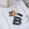 Подвески-буквы от A до Z, черная кисточка-бабочка, брелок с инициалом, имя, идентификатор, персонализированная ручка, подвесное украшение, кулон для сумки