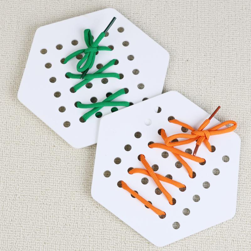Children'S Fun Six-Sided Rope Game, Puzzle Early Education Hand-Eye Coordination Concentration Training Wooden Toy
