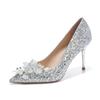 Spring Ladies Pumps Luxury Sequins Crystal Butterfly High Heel Single Shoes Women Dress Banquet Wedding Shoes