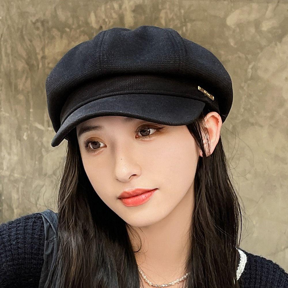 For Women Artist Hat For Girls Korean Style Octagonal Cap Woolen Beret Women Visors Cap Painter Hat