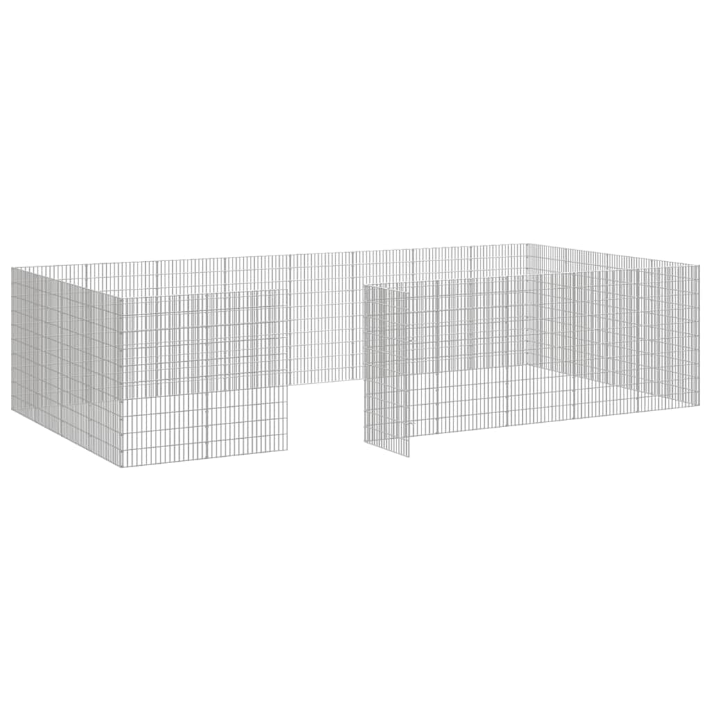 Vidaxl Kojec Dla Zwierząt, 24 Panele, 54X100 Cm, Galwanizowane Żelazo