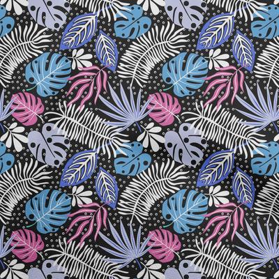 Ткань Cotton Flex Blue с тропическим абстрактным рисунком из листьев, декоративная ткань с принтом по ярдам, 40 дюймов