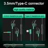 Wired Earphone Stereo Sound Sports Headset with Microphone 3.5mm/Type-C Plug In-ear Headphone for Game Music