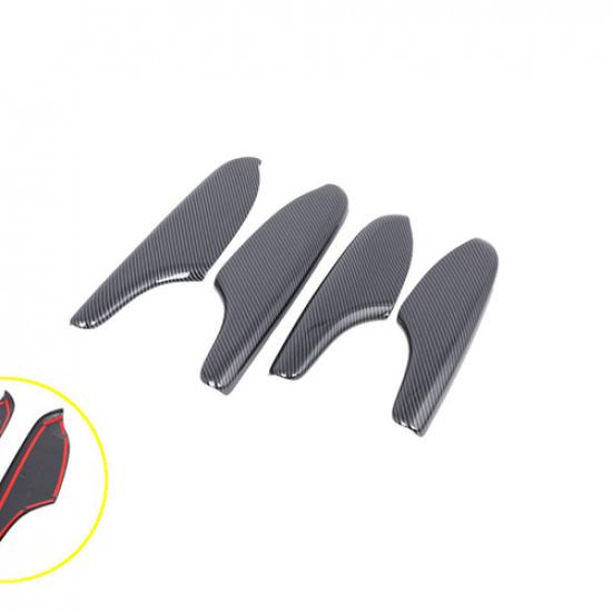 For Honda Civic Sedan Carbon Fiber Door Armrest cover trim 4pcs