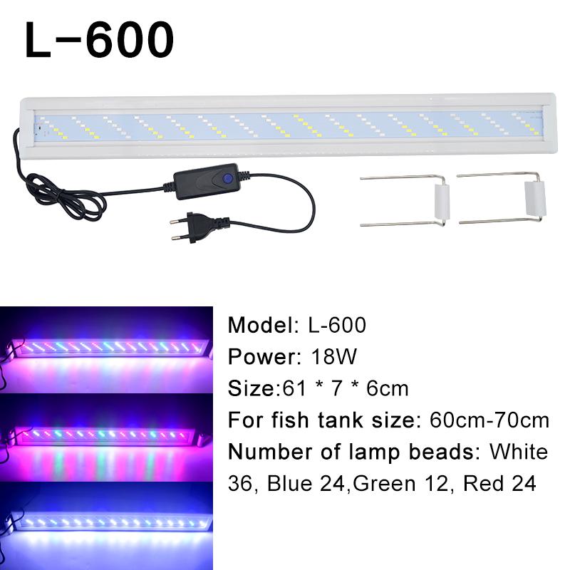 Super Bright Lamp LED Aquarium Light for Aquatic Plant Grow Fish Tank Extensible Clip RGB Waterproof Lamp 220-240V 20~70CM