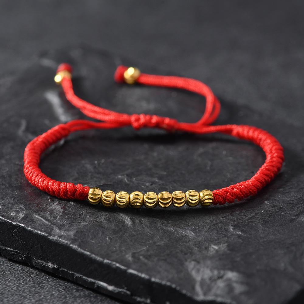 Минималистичный регулируемый женский браслет 2024 года с медными бусинами