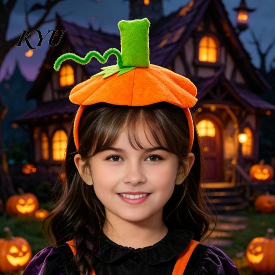 Holiday Costume Hairband Halloween 3D Pumpkin Headband for Kids, Dress-Up Hair Hoop Kids Headbands Band, Accessory Thanksgiving Festival Cosplay Party