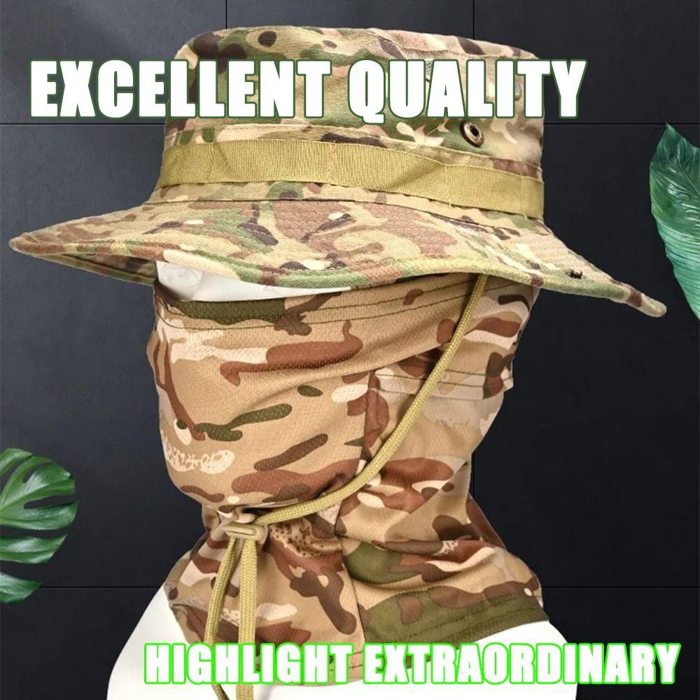 Sunscreen Balaclava Boonie Hat Wide Brim Sun Hat Durable Fishing Cap Full Face Mask Set Climbing