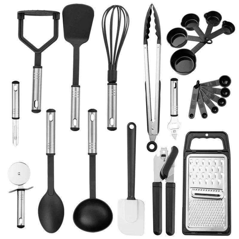Set de 25 utensilios de cocina de silicona antiadherente para cocinar y hornear