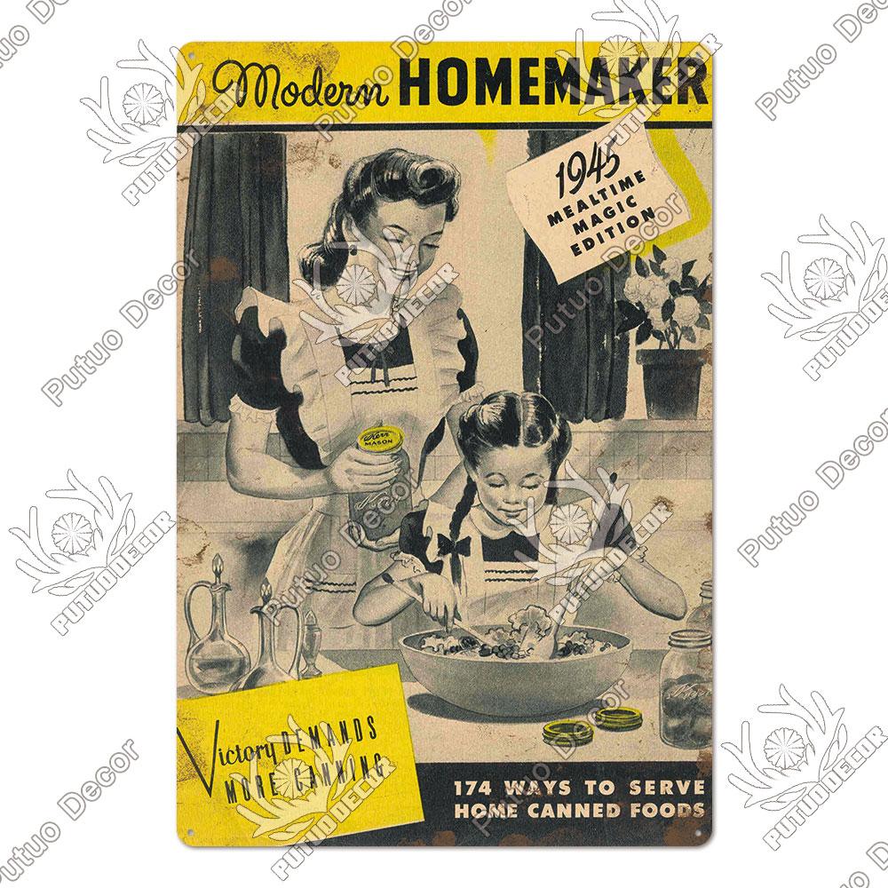 Decor Kitchen Retro Tin Sign Plaque Metal Vintage Iron Painting Wall Art Posters for House Home Dinning Room Decoration