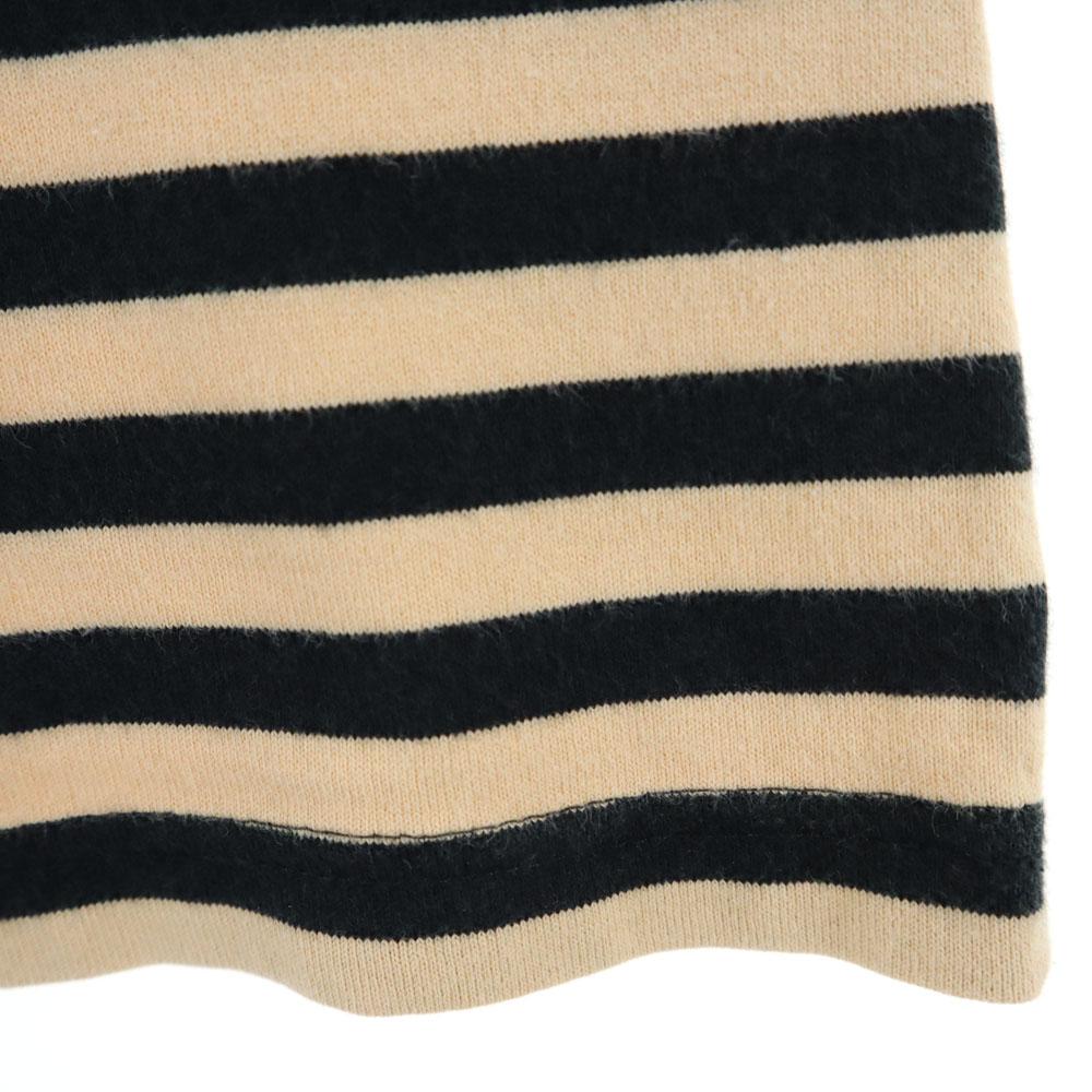 Marimekko Border Pattern 7 Minutes Sleeve Boat Neck T-shirt XS Beige Women Used