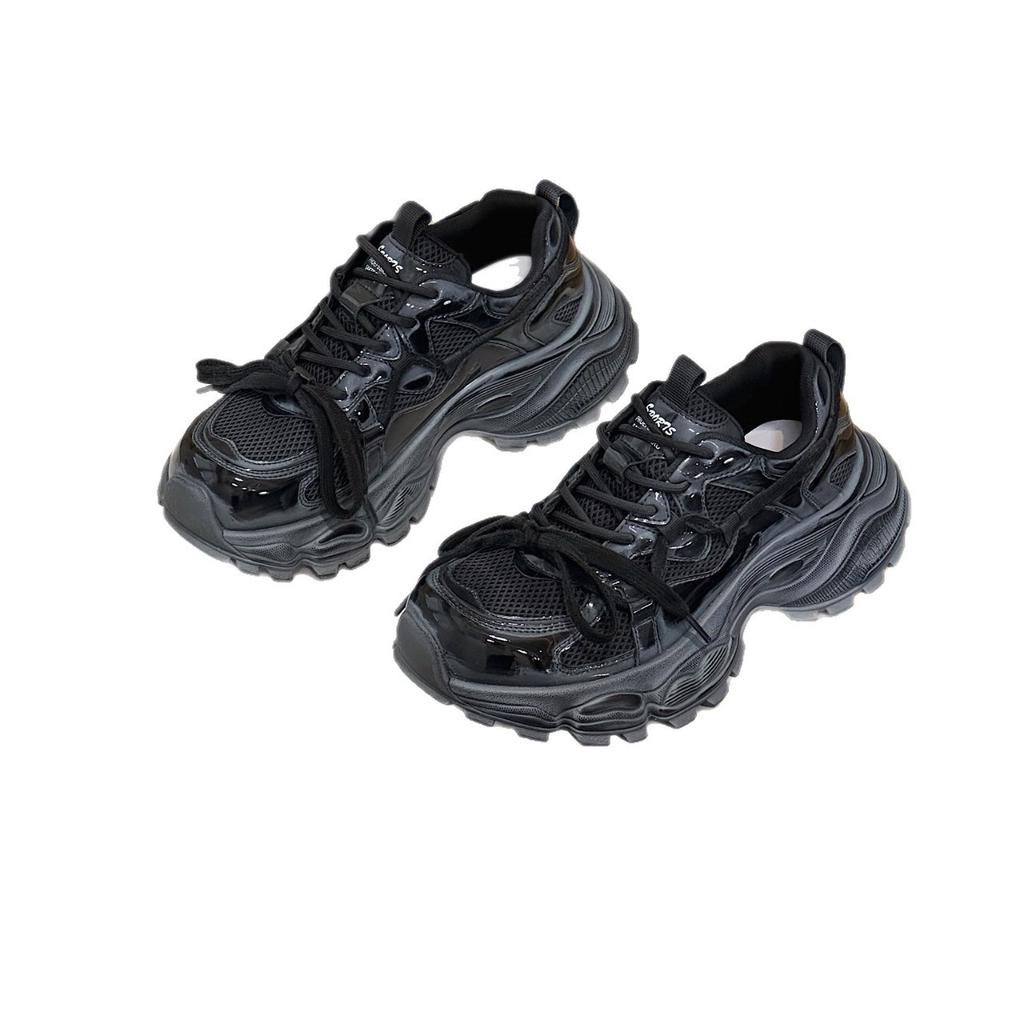 Женские кроссовки на толстой подошве с внутренней платформой, увеличивающей рост, новинка осени 2025 года, в стиле ретро, полированные и старые, универсальные, взрывные, спортивные и повседневные