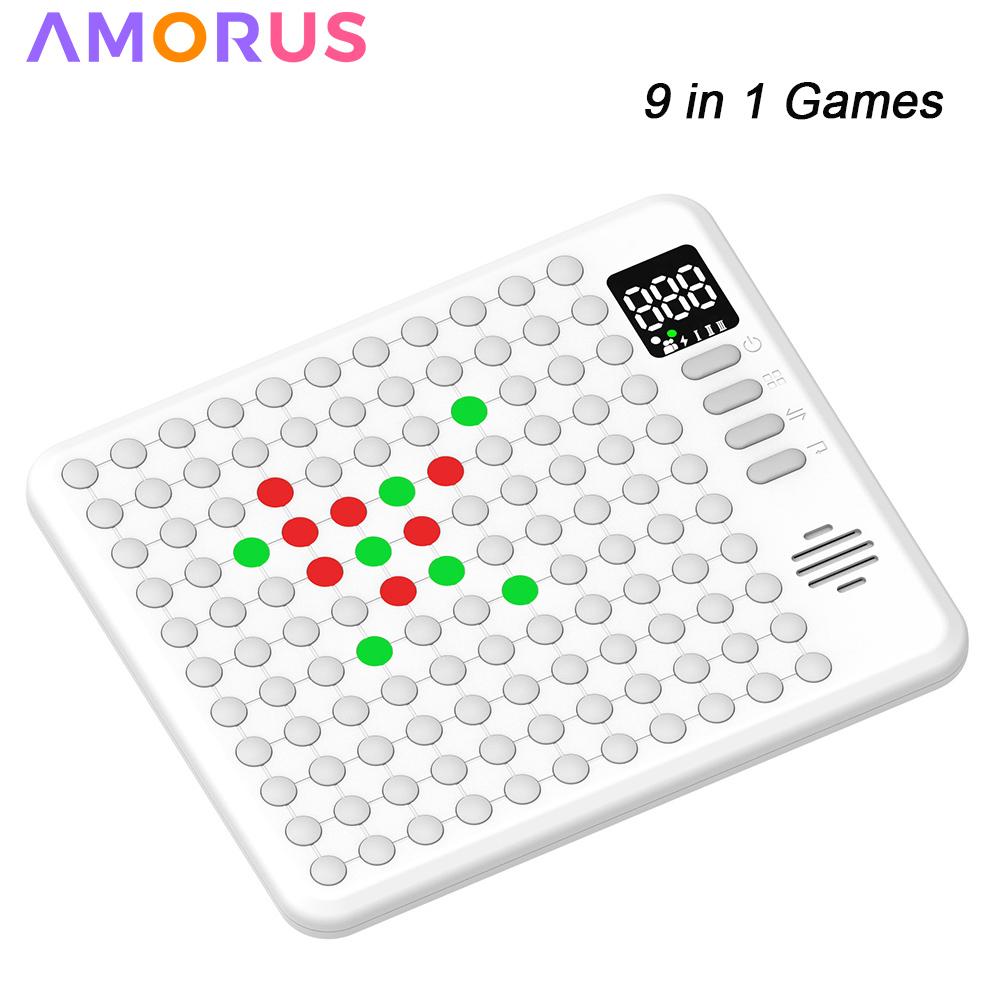 9 In 1 Multifunction Smart Board Game Electronic Chess Backgammon, Go, Tic-Tac-Toe, Whack-A-Mole Combe For Kids Family Tabletop