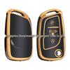 Совместимый с DS Car ТПУ чехол для ключа для Peugeot 4008/5008 - Мягкий чехол с защитой золотистого края