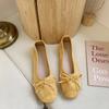 Round Toe Casual Shoes Women  Spring Candy Color Flat Heel Knot Ballet Flats Shoes Slip On Loafer Sneakersisd34