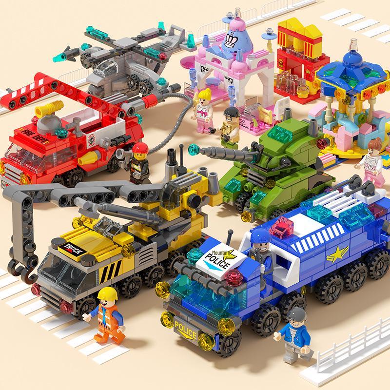 Совместимые с Lego маленькие строительные блоки: Образовательный военный набор «Танк и замок» для мальчиков и девочек