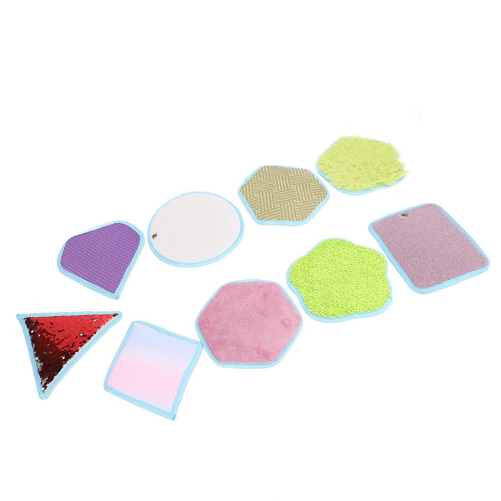 9pcs Sensory Mini Mat Educational Tactile Sensory Toy Textured Activity Game Assorted Sensory Tiles for Autism ADHD
