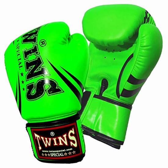 Twins Boxing Gloves PU Leather DM31 Green 10oz