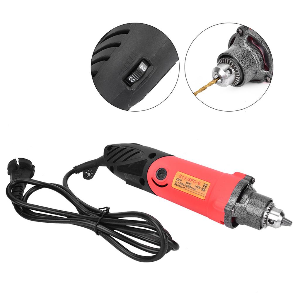 Набор электрической шлифовальной машины 6 регулируемых скоростей Регулируемая мини-дрель Гравер 240 Вт