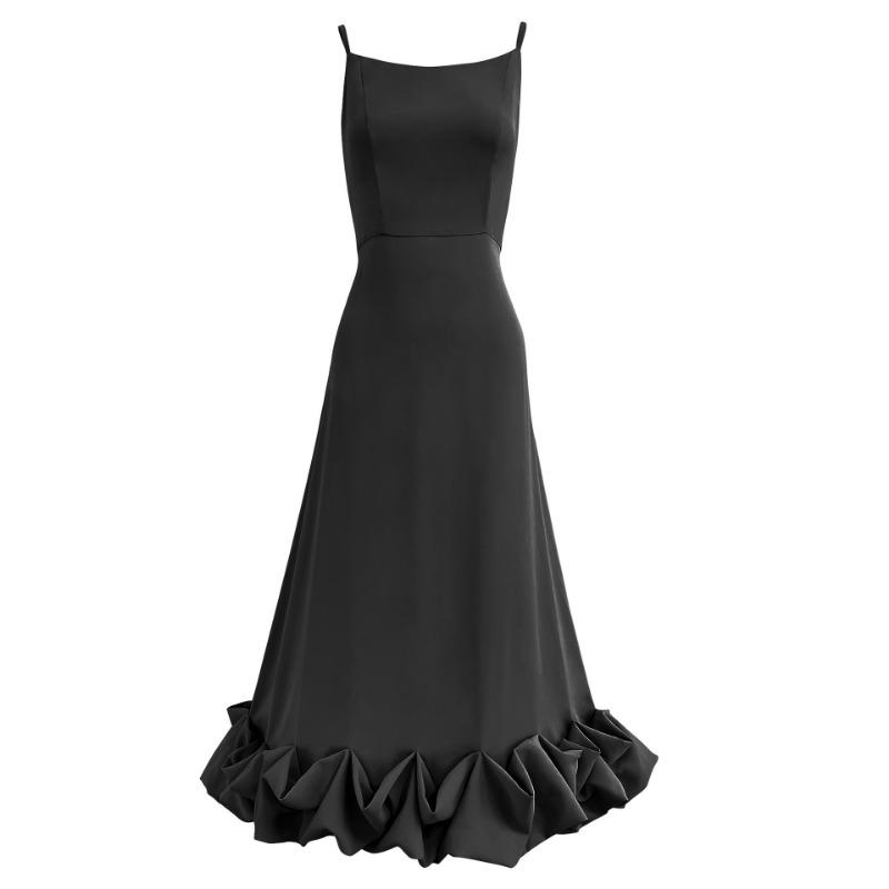 Women's Suspender A-line Flower Large Skirt Hem Evening Dress Dress