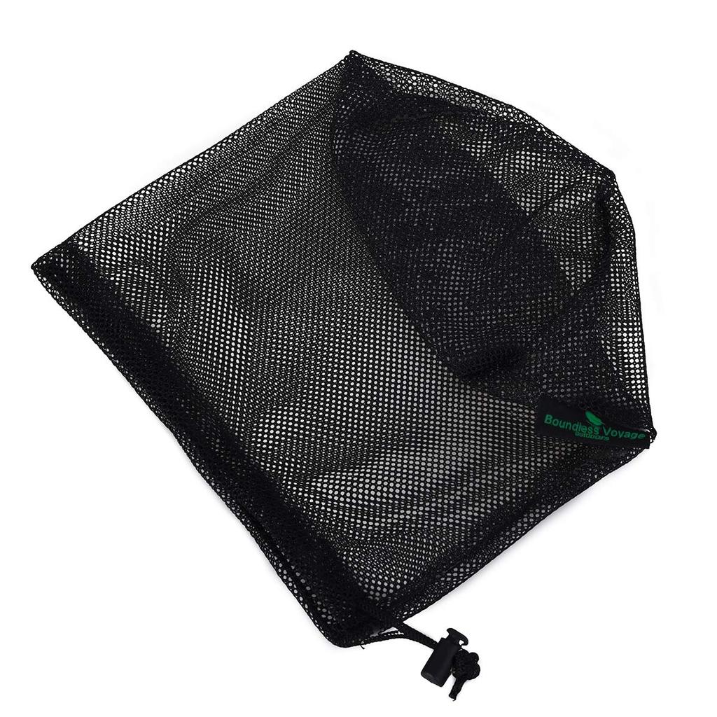 Boundless Voyage of Mesh Round String Net Nylon Storage Pouches for Outdoor and Other Small Black Large X 20 BVP03 [Set 5] Bags, Bottom, Bags, Travel,
