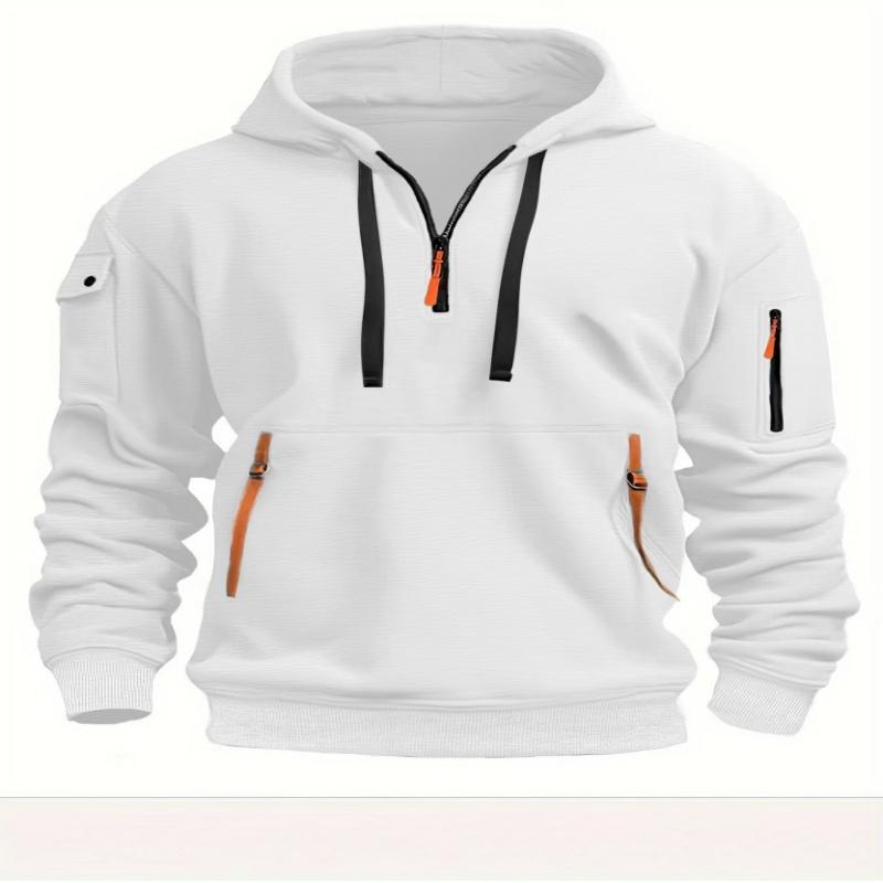 2025 Men's Clothing Hoodie, Multi-pocket Zipper Loose Casual European Size Pullover Hoodie Fashion Spring Fall Clothing