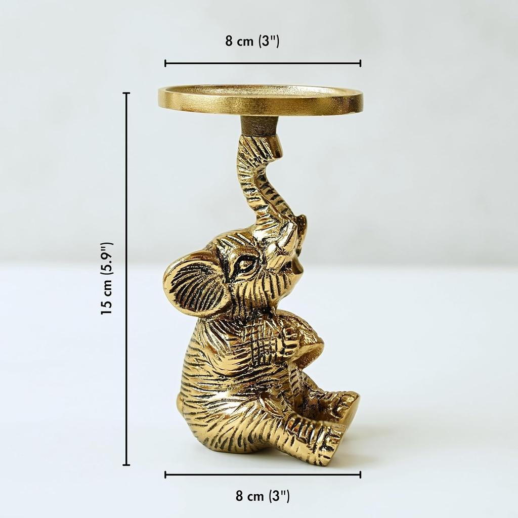 Подсвечник Слон, Aluminium Elephant Pillar Candle Holder,  Behoma
