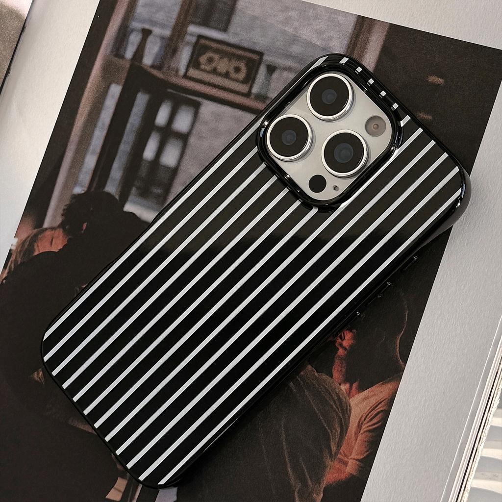 Персонализированный чехол для iPhone 16 с вертикальными полосками, защитный чехол для iPhone 13, силиконовый чехол 15pro Max, подходит для 11, трендовый 12
