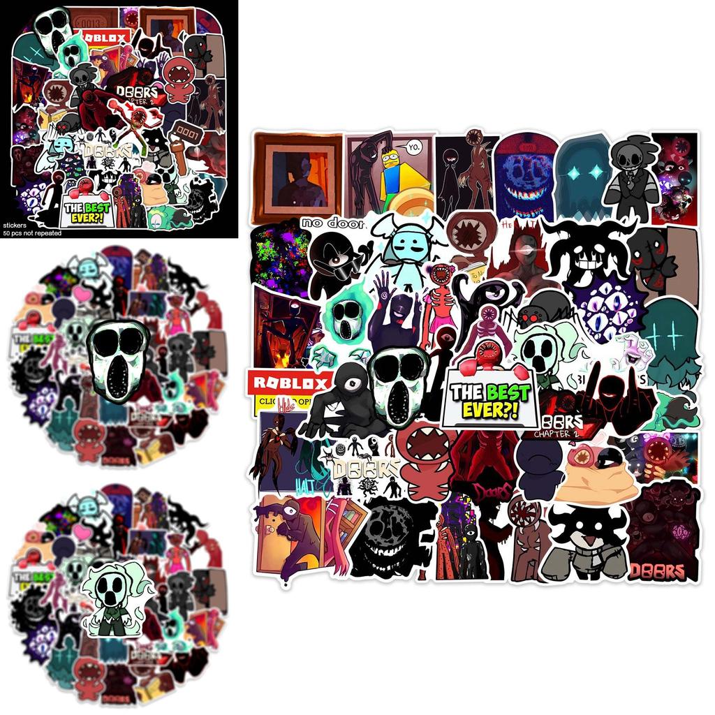 50 шт. Высококачественный набор водонепроницаемых наклеек с фигурками Roblox Doors для скрапбукинга и украшений