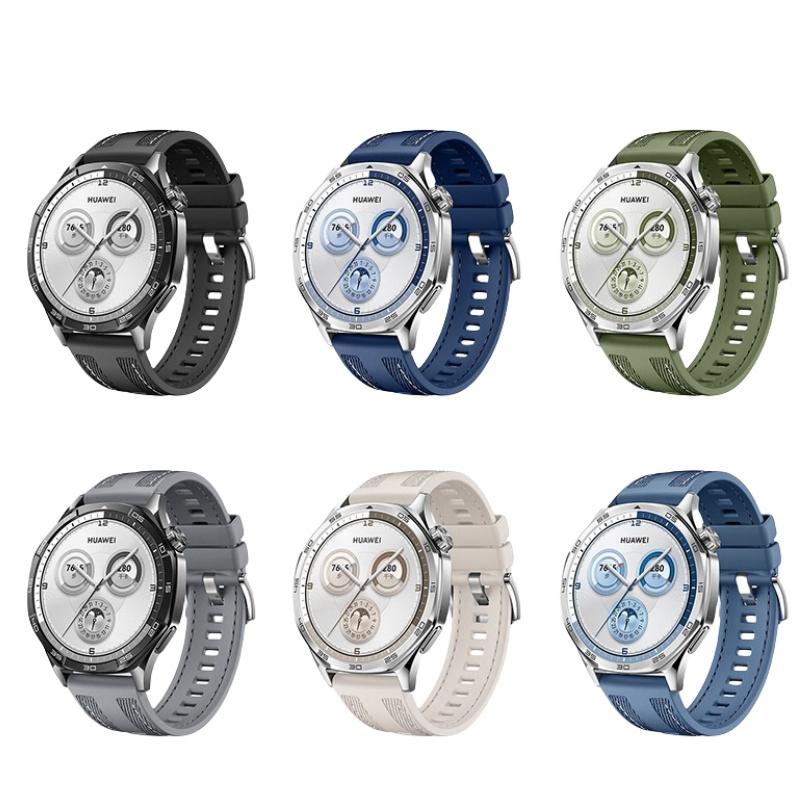 Ремешок для часов 22 мм для Huawei Watch GT5 Pro 46 мм gt4 Мягкий силиконовый нейлоновый плетеный дышащий ремешок Гипоаллергенный браслет Ремешок correa