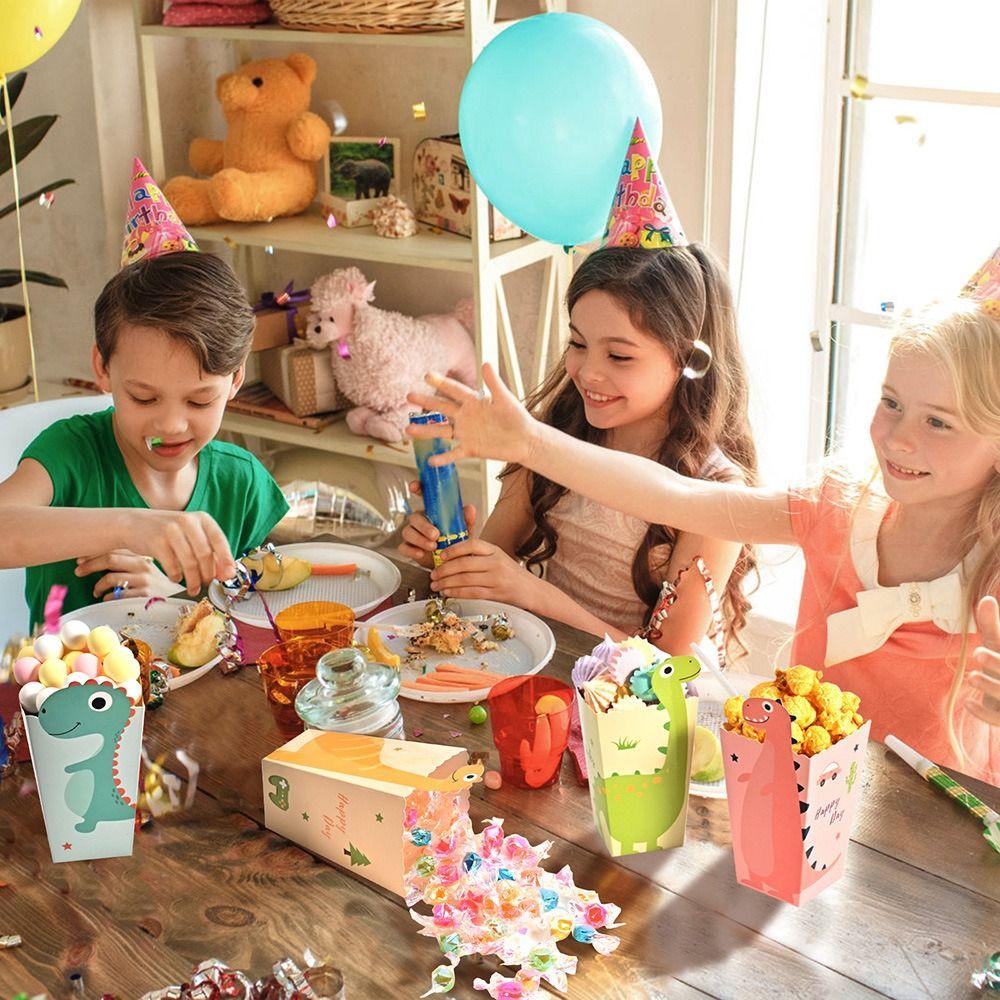 12pcs Dino Animal Snack Packaging Bag Dinosaur Themed Snack Treat Boxes Home Decoration