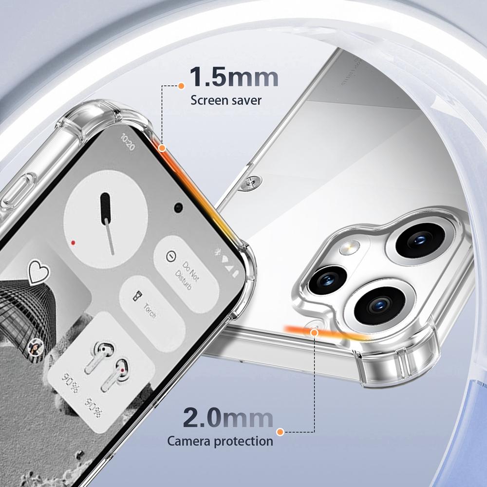 KEYSION Противоударный прозрачный чехол с четырьмя углами для Nothing CMF Phone 2 Pro 1 TPU+PC Прозрачная накладка на телефон для CMF Phone 1 2 Pro