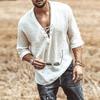 Men's V Neck Henley Blouse