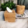 Hotel Rustic Home Natural Rattan Paper Towel Dispenser Wipes Storage Case Napkin Box Tissue Holder
